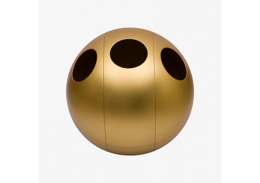 Poubelle de tri sélectif 3 compartiments 1x60l 2x30l Sfera or - S-DSF020M0401 - Soldidesign