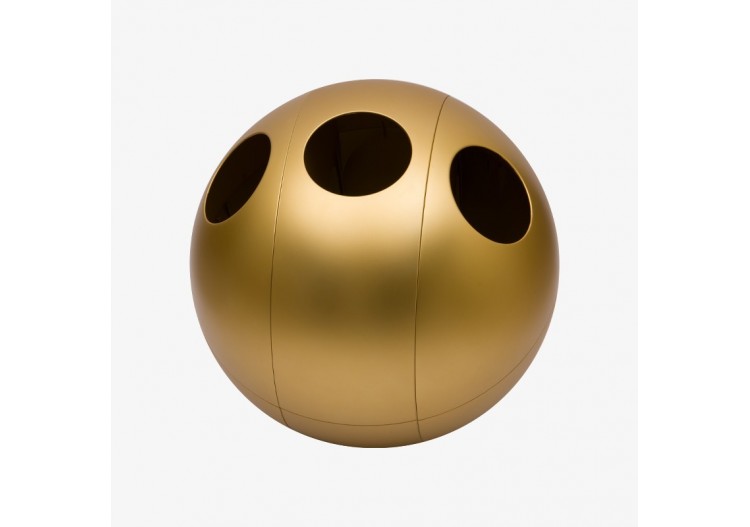 Poubelle de tri sélectif 3 compartiments 1x60l 2x30l Sfera or - S-DSF020M0401 - Soldidesign 2