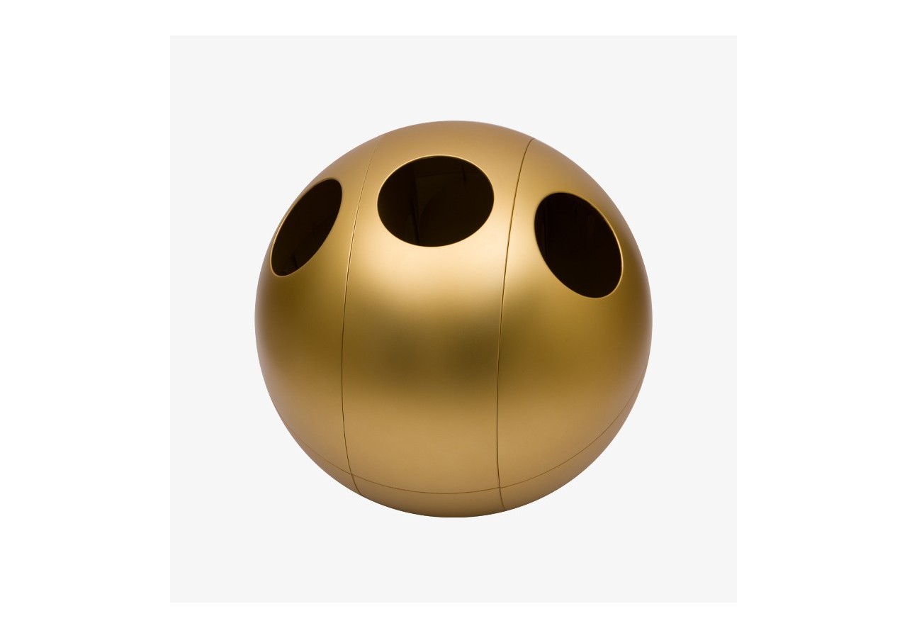 Poubelle de tri sélectif 3 compartiments 1x60l 2x30l Sfera or - S-DSF020M0401 - Soldidesign