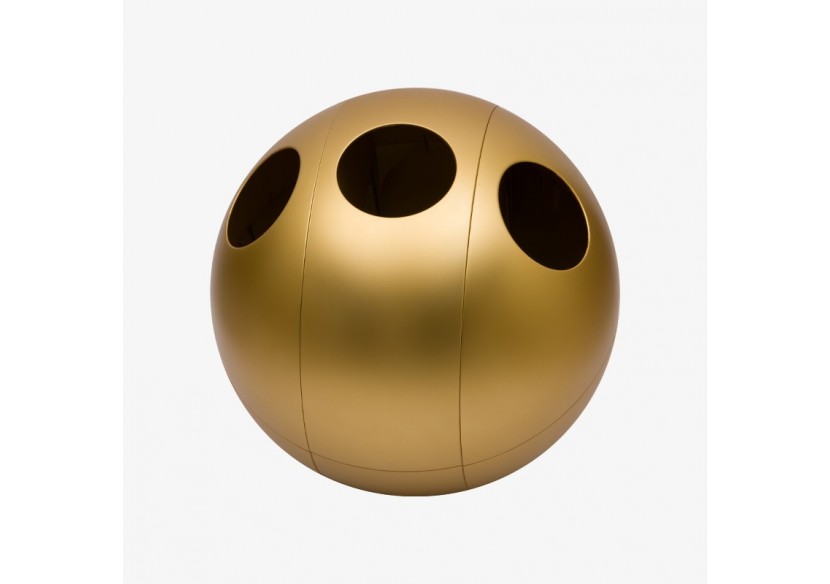 Poubelle de tri sélectif 3 compartiments 1x60l 2x30l Sfera or - S-DSF020M0401 - Soldidesign