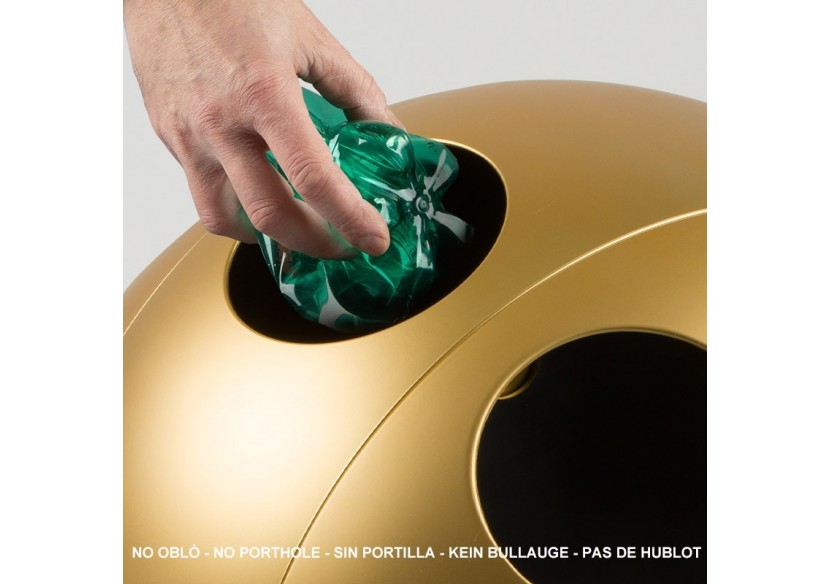 Poubelle de tri sélectif 3 compartiments 1x60l 2x30l Sfera or - S-DSF020M0401 - Soldidesign