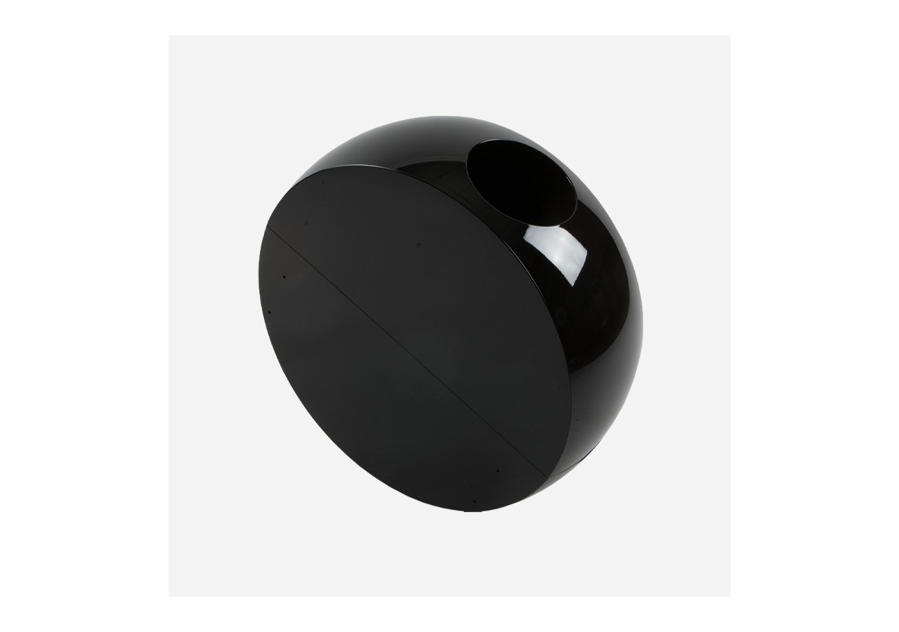 Poubelle de tri sélectif 60l Hémisphère noir - S-DSF020A0102 - Soldidesign