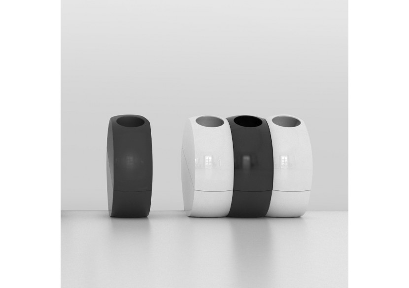 Poubelle de tri sélectif 60l Hémisphère noir - S-DSF020A0102 - Soldidesign