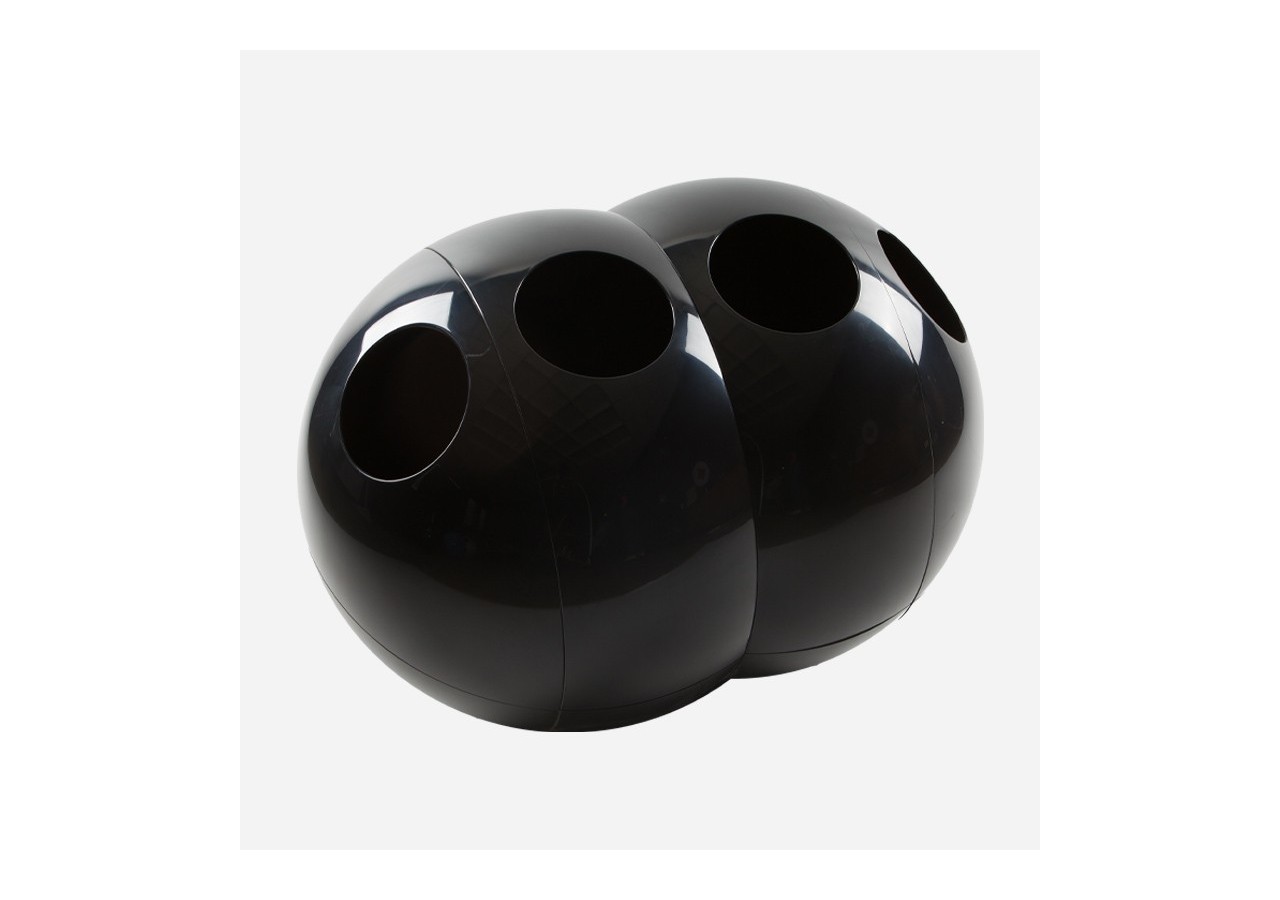 Poubelle de tri sélectif 4 compartiments de 45l Modular noir - S-DSF-SC2L2-020A0604 - Soldidesign