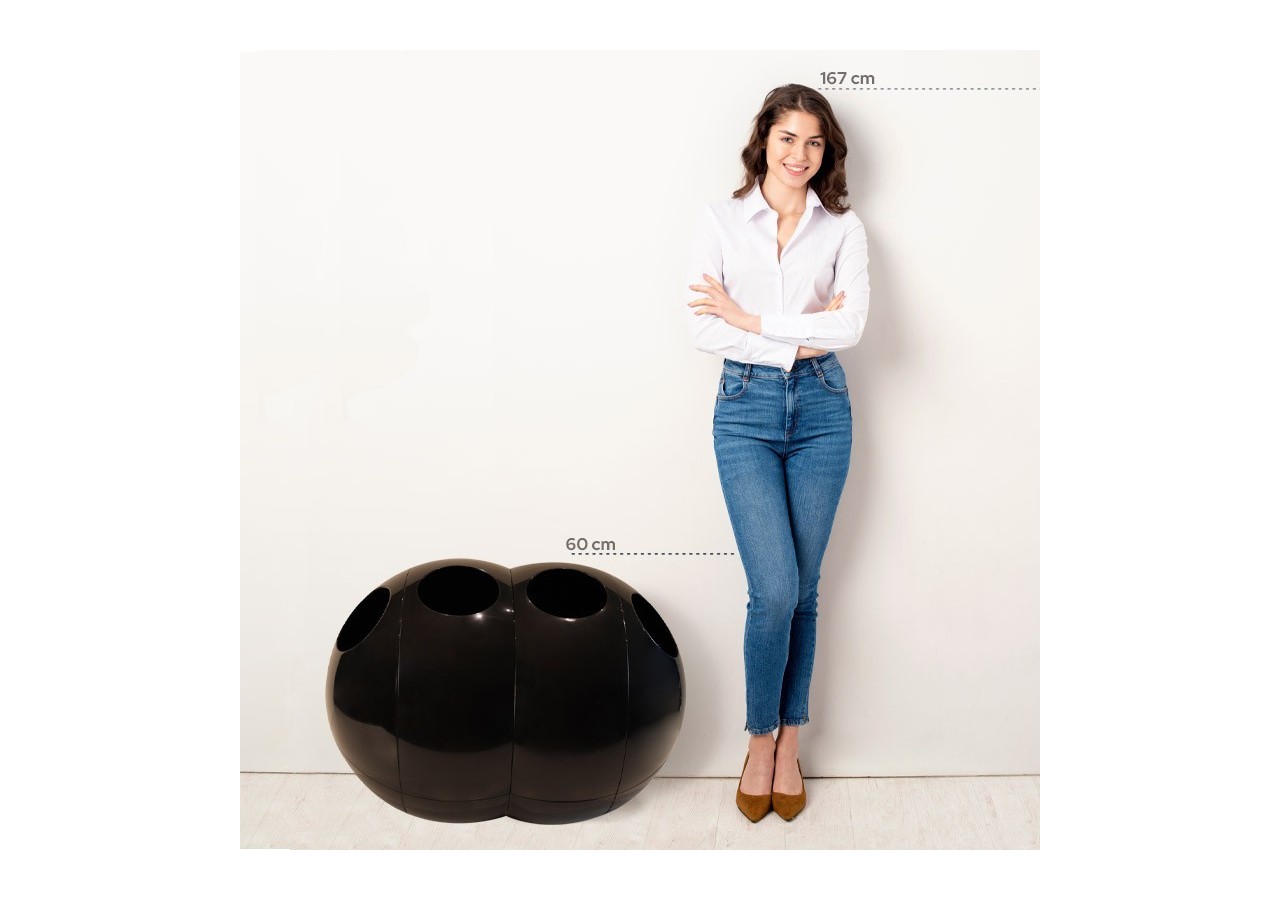 Poubelle de tri sélectif 4 compartiments de 45l Modular noir - S-DSF-SC2L2-020A0604 - Soldidesign