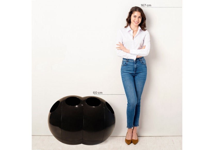 Poubelle de tri sélectif 4 compartiments de 45l Modular noir - S-DSF-SC2L2-020A0604 - Soldidesign