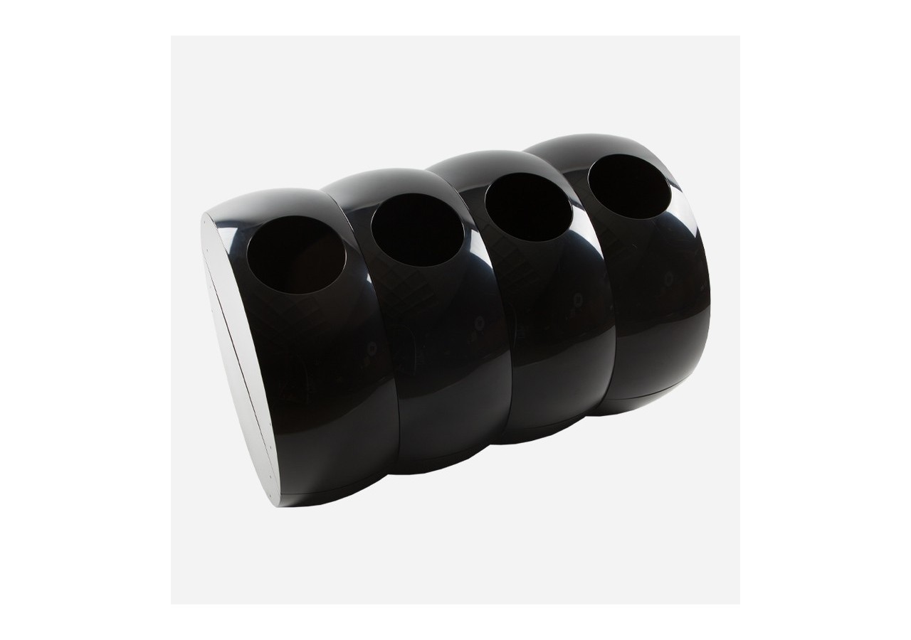 Poubelle de tri sélectif 4 compartiments de 60l Modular noir - S-DSF-SC4-020A0603 - Soldidesign