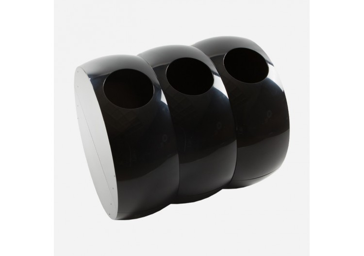 Poubelle de tri sélectif 3 compartiments de 60l Modular noir - S-DSF-SC3-020A0602 - Soldidesign 2