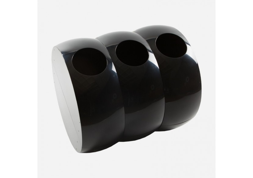 Poubelle de tri sélectif 3 compartiments de 60l Modular noir - S-DSF-SC3-020A0602 - Soldidesign