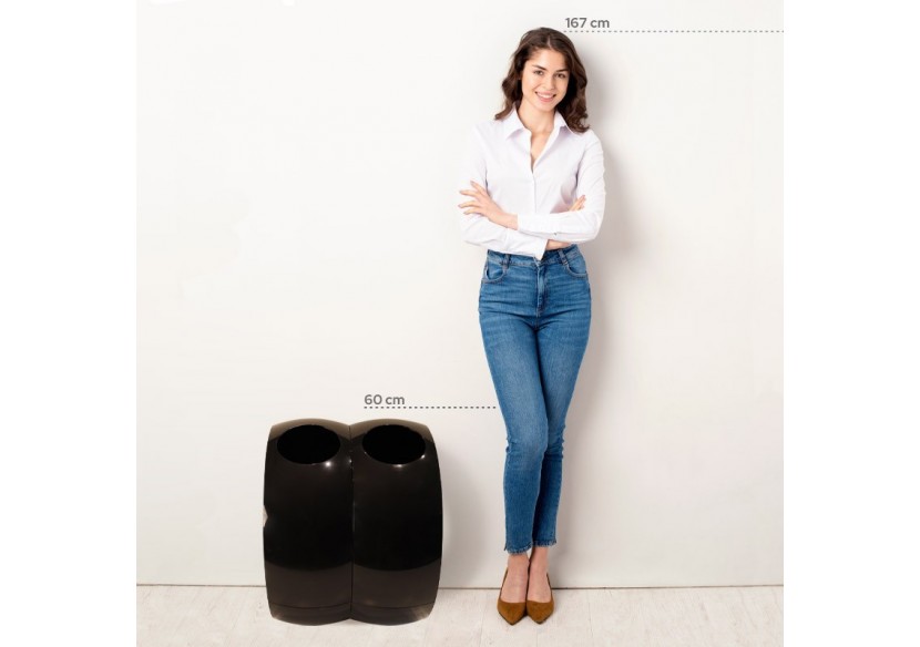 Poubelle de tri sélectif 2 compartiments de 60l Modular noir - S-DSF-SC2-020A0601 - Soldidesign