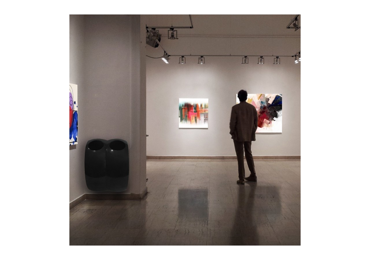 Poubelle de tri sélectif 2 compartiments de 60l Modular noir - S-DSF-SC2-020A0601 - Soldidesign