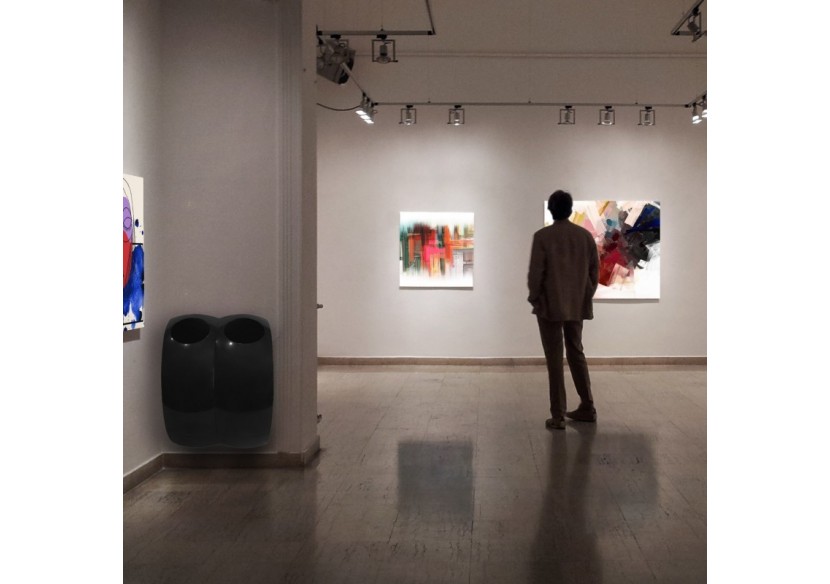 Poubelle de tri sélectif 2 compartiments de 60l Modular noir - S-DSF-SC2-020A0601 - Soldidesign