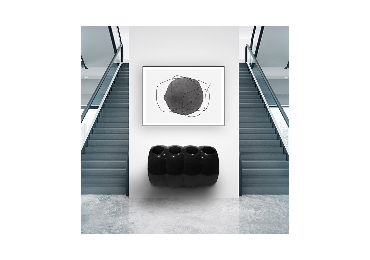 Poubelle de tri sélectif 4 compartiments de 60l Modular noir - S-DSF-SC3L2-020A0605 - Soldidesign