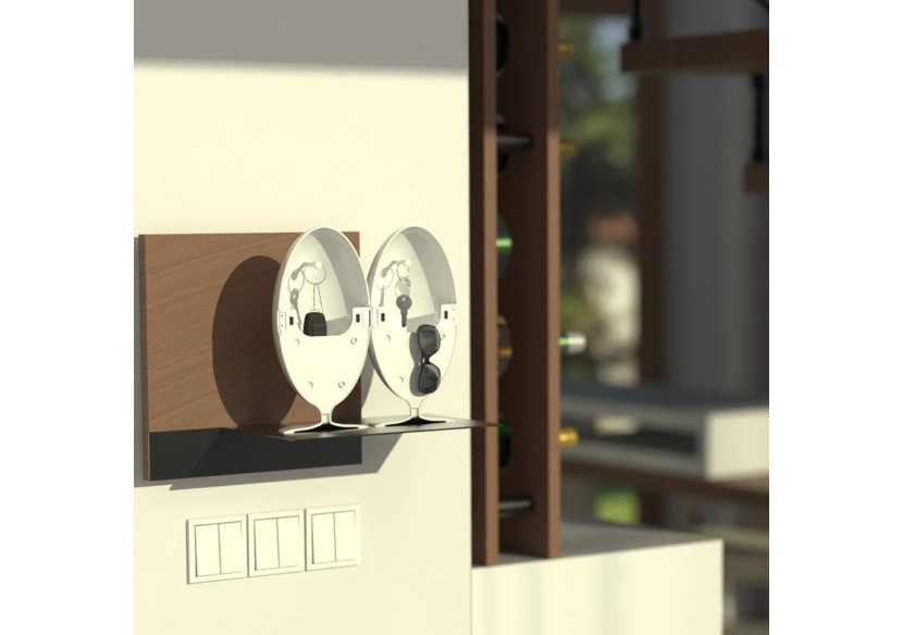 Organisateur de bureau Lovino blanc - S-DLOV030A0101 - Soldidesign