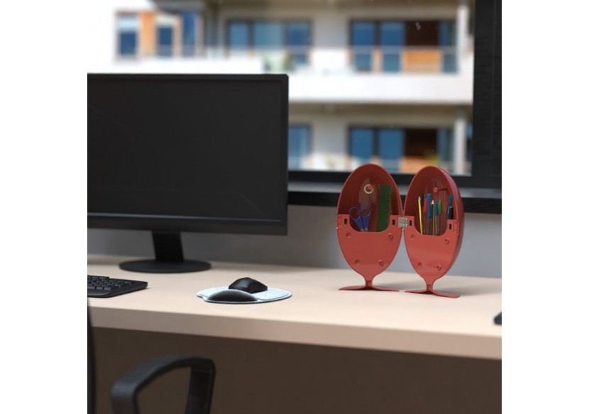 Organisateur de bureau Lovino rouge - S-DLOV030A0102 - Soldidesign