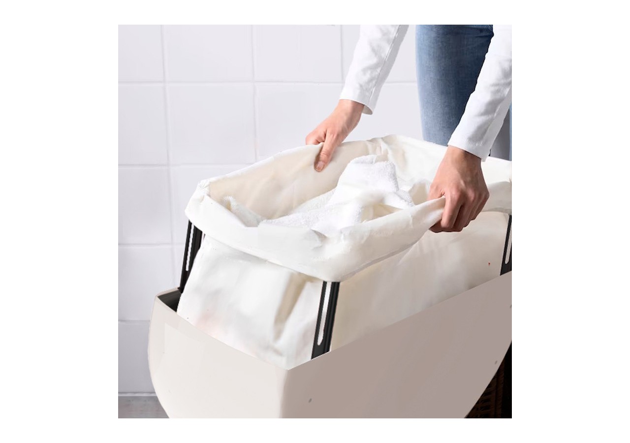 Panier à linge 60l Buc rouge brillant - S-DSFBUC020G0506 - Soldidesign