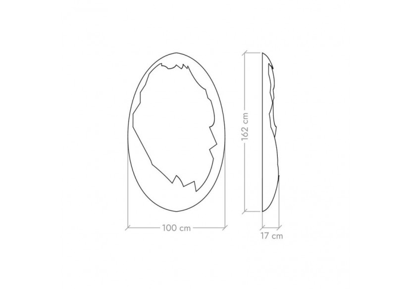 Miroir design O-Voila Or 162cm - S-DO-V060A0103 - Soldidesign