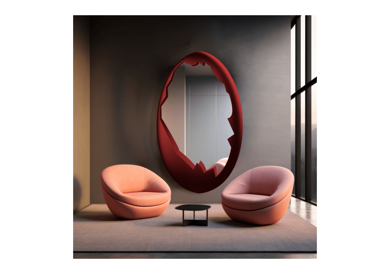 Miroir design O-Voila Rouge 162cm - S-DO-V060A0101 - Soldidesign