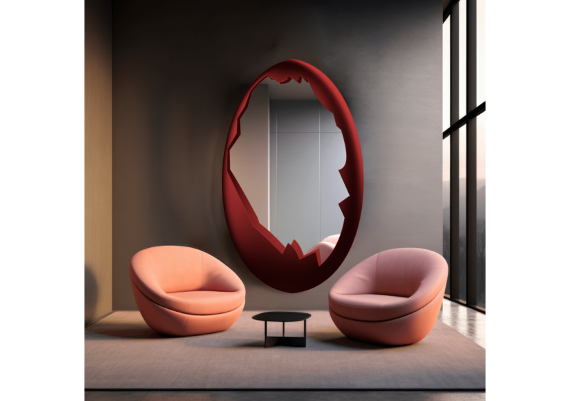 Miroir design O-Voila Rouge 162cm - S-DO-V060A0101 - Soldidesign