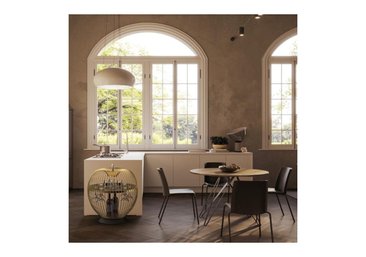 Meuble bar Eva Or - S-DEVA040A0101 - Soldidesign