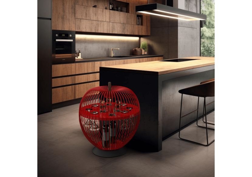 Meuble bar Eva Rouge - S-DEVA040A0102 - Soldidesign