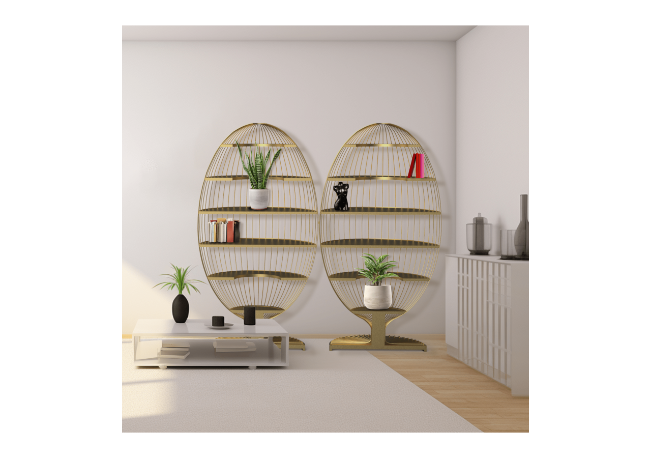 Bibliothèque Sofia Or - S-DSOP050A0104 - Soldidesign