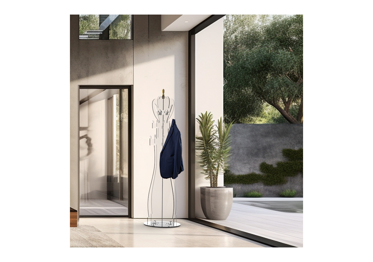 Porte manteau plexiglas transparent - S-DROY070A0101 - Soldidesign