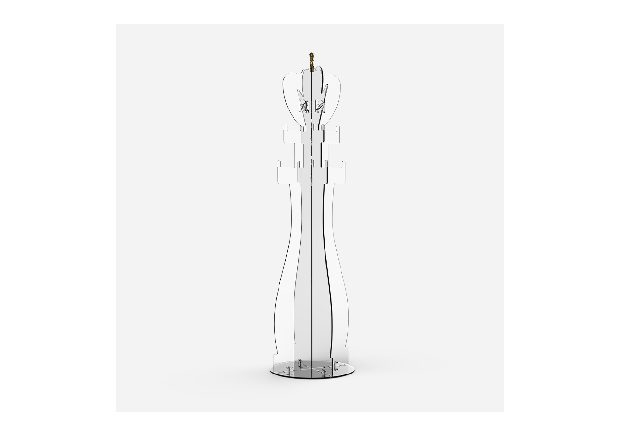 Porte manteau plexiglas transparent - S-DROY070A0101 - Soldidesign