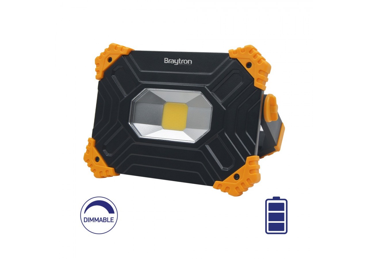 Projecteur pour chantier LED 178mm Noir, 2000 lm, Blanc froid - BT59-00231 - Braytron