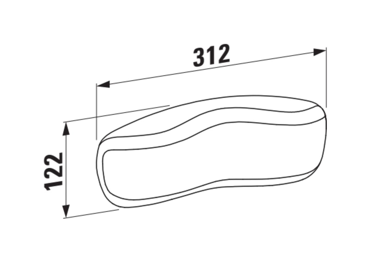 Appuie-tête Divers Noir 312 x 30 x 122 mm - H2941030160001 - Laufen