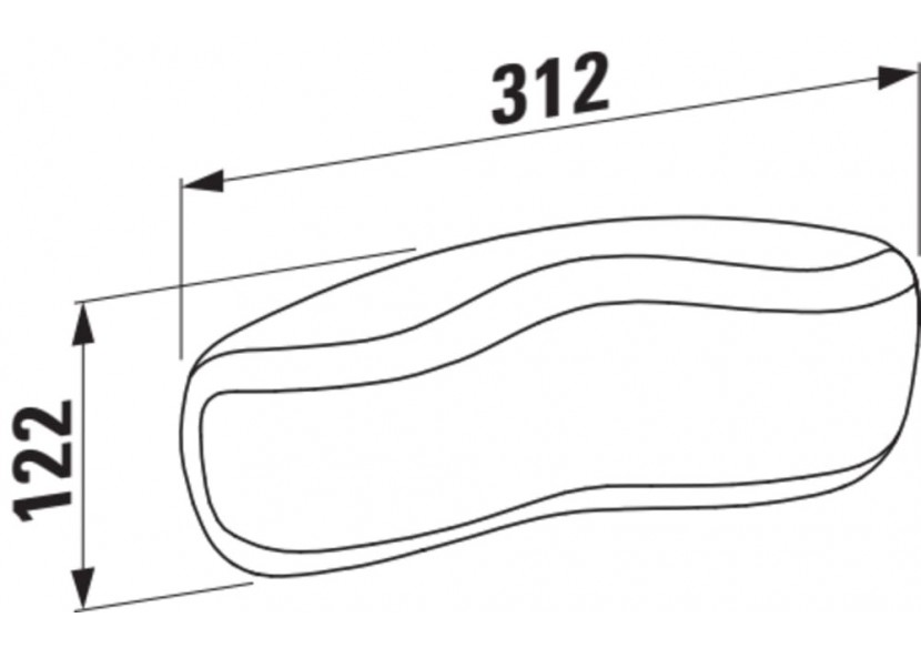 Appuie-tête Divers Noir 312 x 30 x 122 mm - H2941030160001 - Laufen