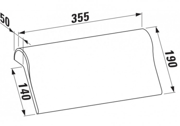 Appuie-tête Lb3 Noir 355 x 190 x 50 mm - H2946800160001 - Laufen 2