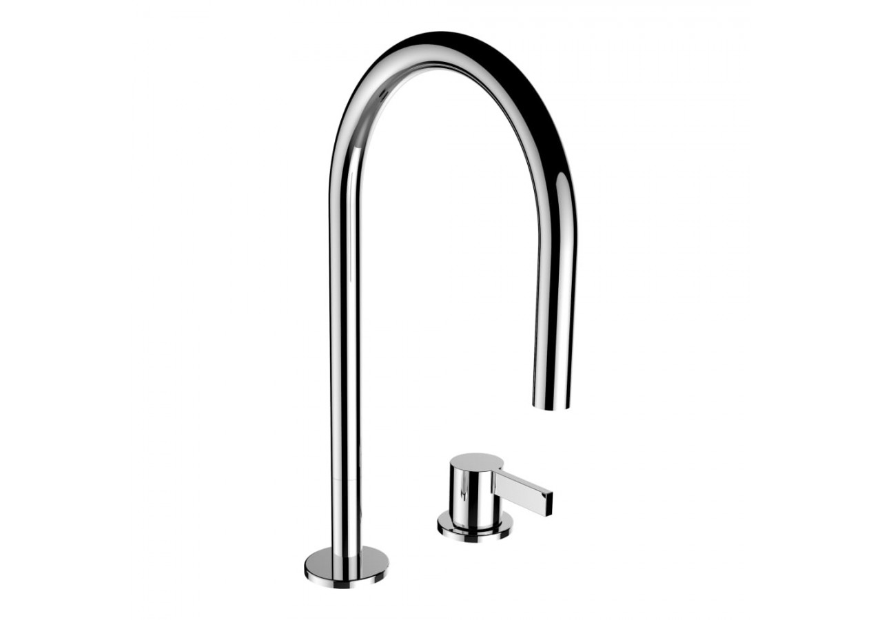 Mitigeur de lavabo 2 trous bec orientable 166 mm sans vidage Kartell - H3113320042201 - Laufen
