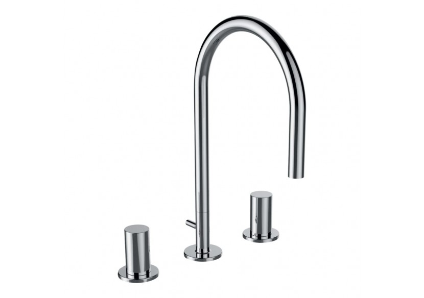 Mitigeur de lavabo 3 trous bec orientable 166 mm sans vidage Kartell - H3123330042201 - Laufen