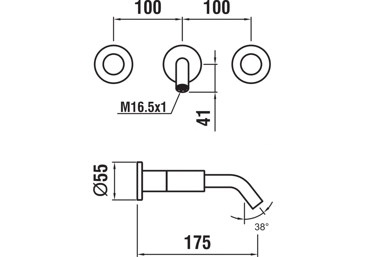 Mitigeur de lavabo 2 poignées encastré bec 175 mm Kartell - H3123360011201 - Laufen