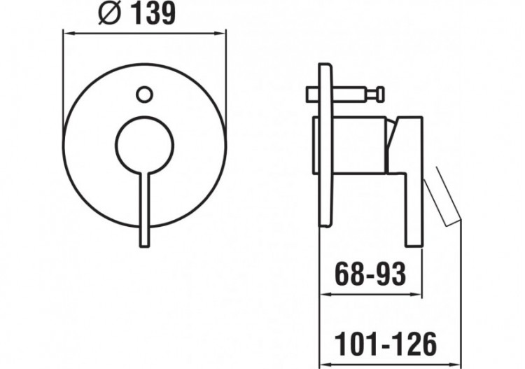Mitigeur bain-douche à encastrer avec Simibox avec inverseur Kartell - H3213360010001 - Laufen 2