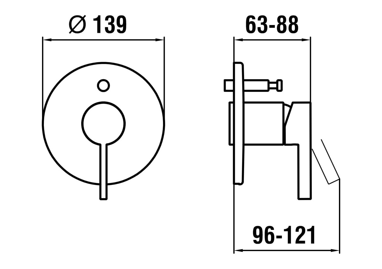 Mitigeur bain-douche à encastrer avec Simibox avec inverseur et clapet anti-retour Kartell - H3213360040101 - Laufen