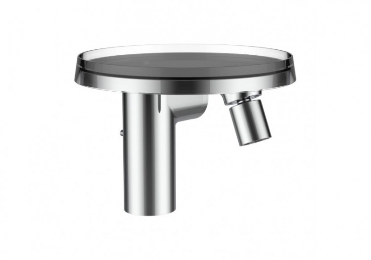 Mitigeur de bidet bec fixe avec vidage et tablette 'disc' transparent cristal Kartell - H3413310041111 - Laufen