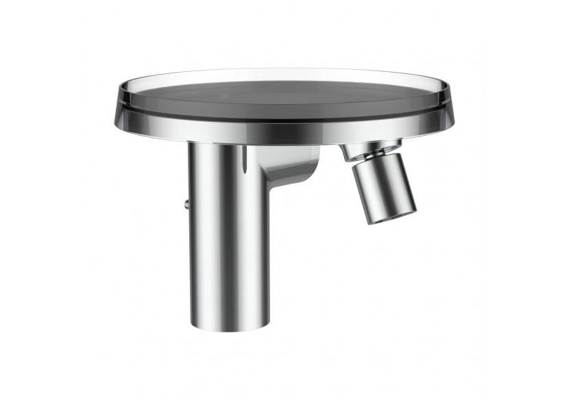 Mitigeur de bidet bec fixe avec vidage et tablette 'disc' transparent cristal Kartell - H3413310041111 - Laufen