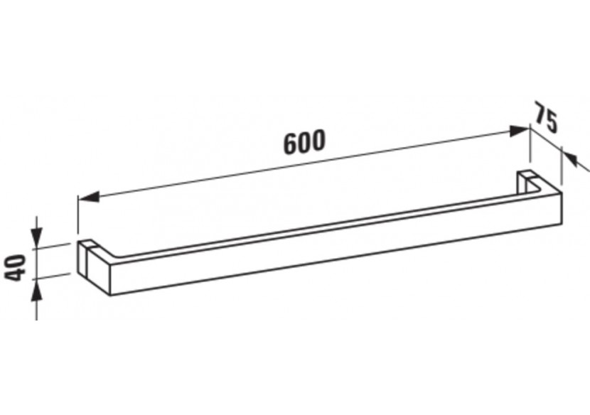 Porte-serviettes 'Rail' 600 mm plastique Kartell Bleu - H3813320830001 - Laufen