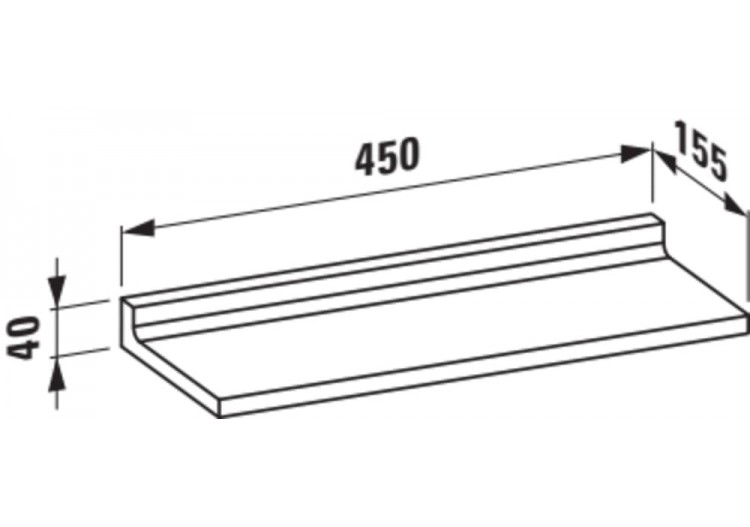 Tablette murale 'Shelfish' plastique Kartell Ambre 450 x 155 x 40 mm - H3853300810001 - Laufen 2