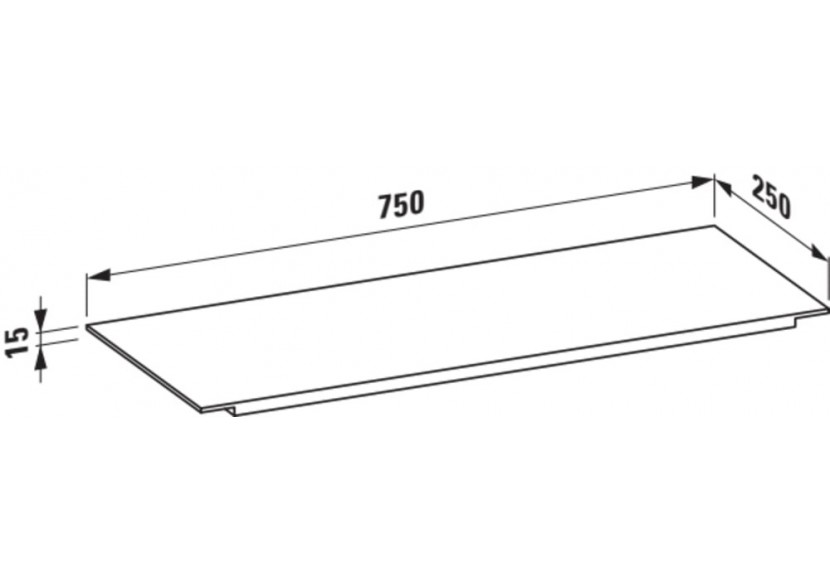 Tablette pour baignoire plastique Kartell Transparent cristal 750 x 250 x 15 mm - H3853320840001 - Laufen