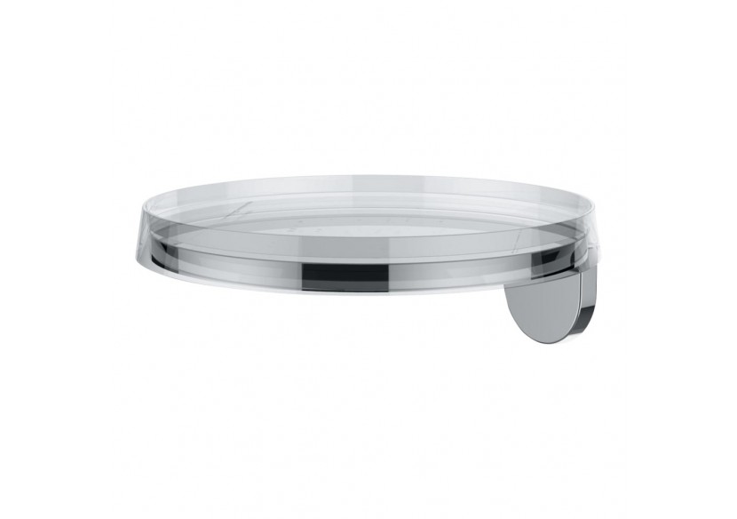 Tablette murale avec disque plastique transparent cristal Kartell Chromé - H3853330040001 - Laufen