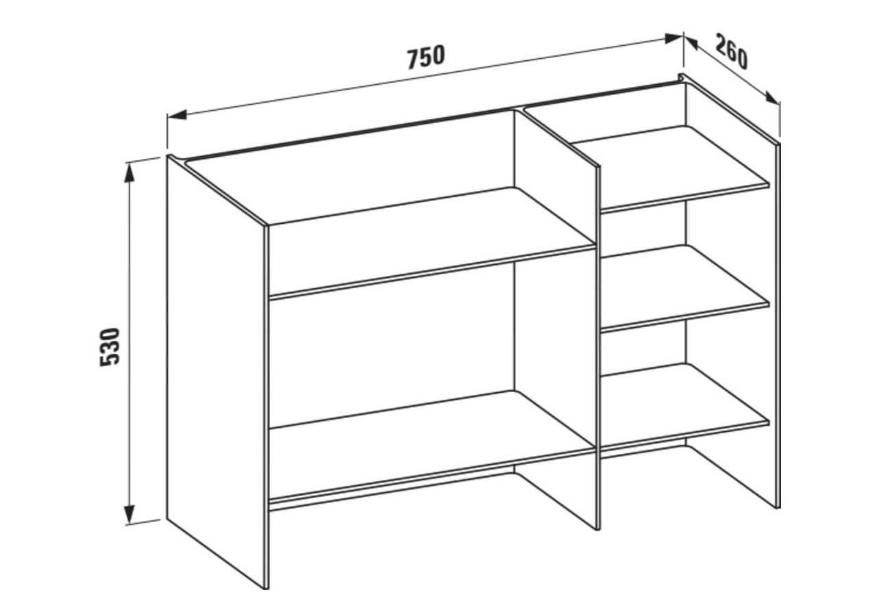 Étagère 'Sound-rack' plastique Kartell Transparent cristal 750 x 260 x 530 mm - H3893310840001 - Laufen