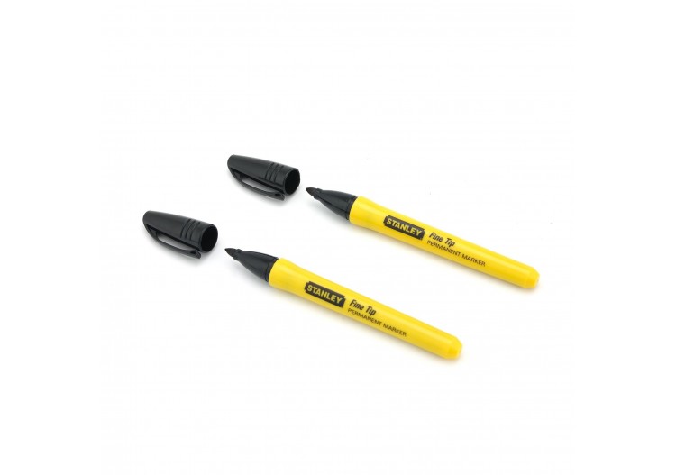 MARQUEUR NOIR POINTE FINE - CARTE 2PCS - 0-47-316 - Stanley
