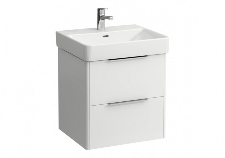 Meuble sous lavabo 2 tiroirs Base Blanc brillant 520 x 440 x 530 mm - H4021721102611 - Laufen