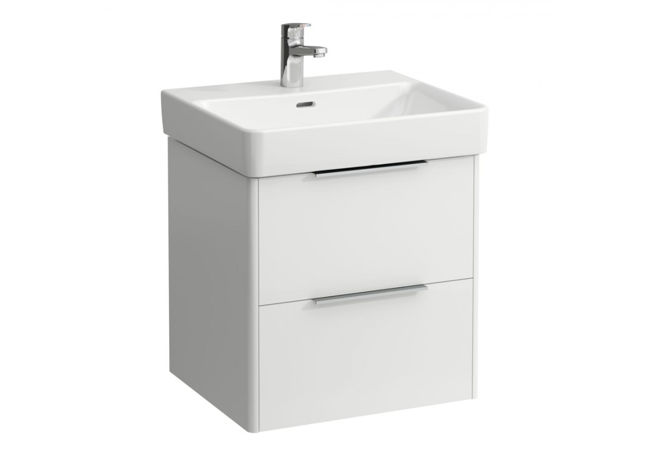 Meuble sous lavabo 2 tiroirs Base Blanc brillant 520 x 440 x 530 mm - H4021721102611 - Laufen