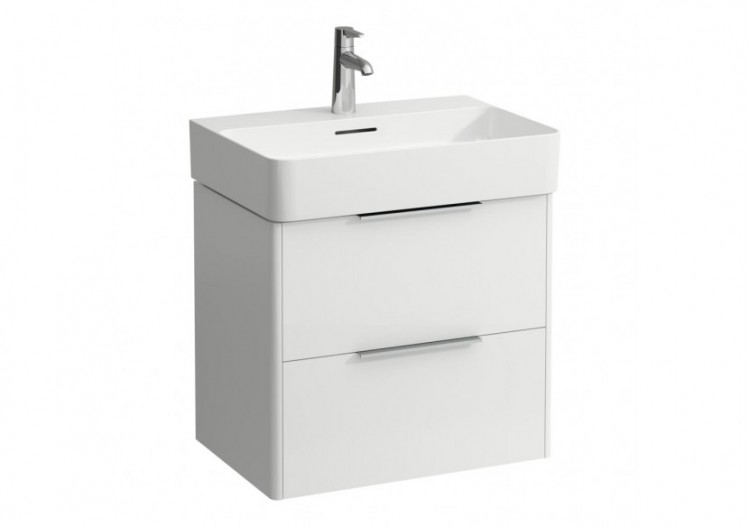 Meuble sous lavabo 2 tiroirs Base Blanc brillant 585 x 390 x 530 mm - H4022521102611 - Laufen