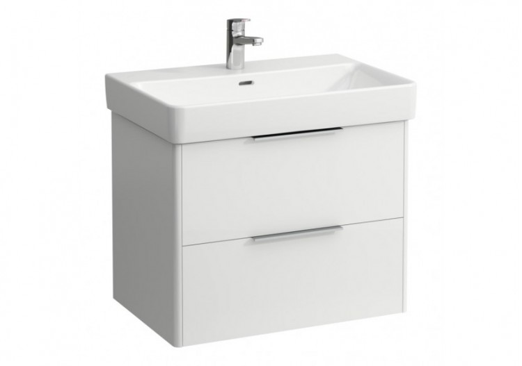 Meuble sous lavabo 2 tiroirs Base Blanc brillant 665 x 440 x 530 mm - H4023321102611 - Laufen