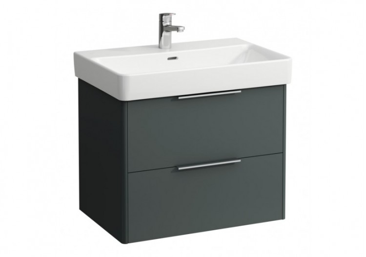 Meuble sous lavabo 2 tiroirs Base Gris signalisation 665 x 440 x 530 mm - H4023321102661 - Laufen